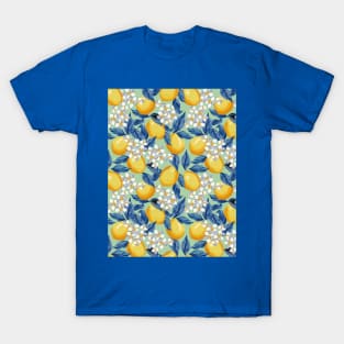 Lemons Pattern On Green T-Shirt